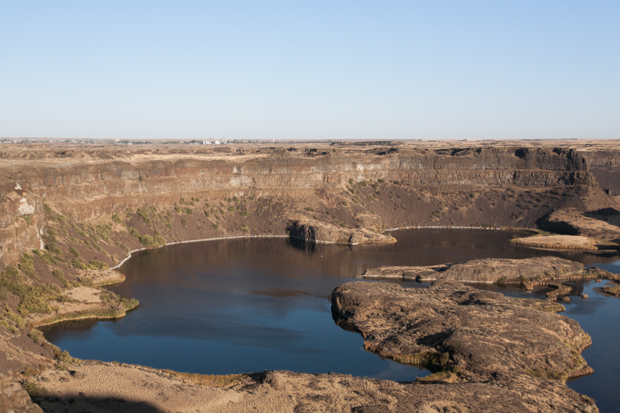 One section of Dry Falls, which was the largest waterfall in the world about 10,000 years ago